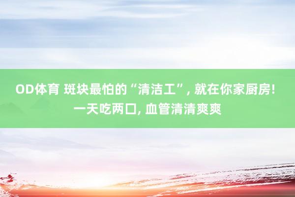 OD体育 斑块最怕的“清洁工”， 就在你家厨房! 一天吃两囗， 血管清清爽爽