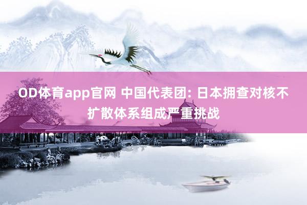 OD体育app官网 中国代表团: 日本拥查对核不扩散体系组成严重挑战