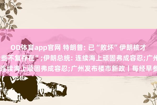 OD体育app官网 特朗普: 已“败坏”伊朗核才略， 伊朗舟师和空军“险些不复存在”;伊朗总统: 连续海上顽固弗成容忍;广州发布楼市新政丨每经早参