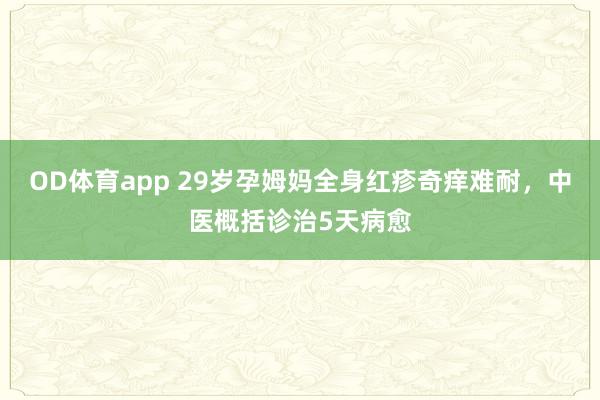 OD体育app 29岁孕姆妈全身红疹奇痒难耐，中医概括诊治5天病愈