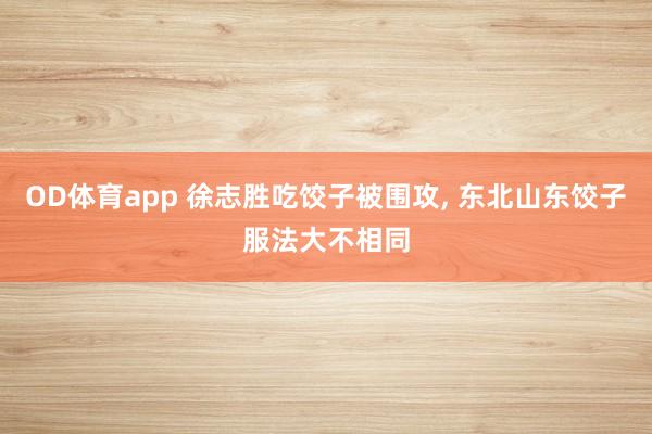 OD体育app 徐志胜吃饺子被围攻， 东北山东饺子服法大不相同