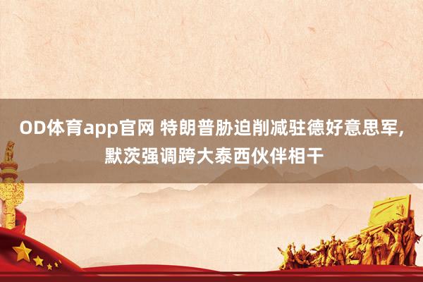 OD体育app官网 特朗普胁迫削减驻德好意思军， 默茨强调跨大泰西伙伴相干