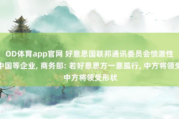 OD体育app官网 好意思国联邦通讯委员会愤激性对待中国等企业， 商务部: 若好意思方一意孤行， 中方将领受形状