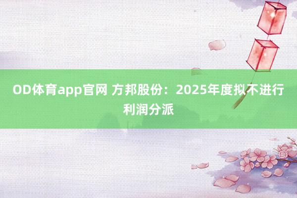 OD体育app官网 方邦股份：2025年度拟不进行利润分派