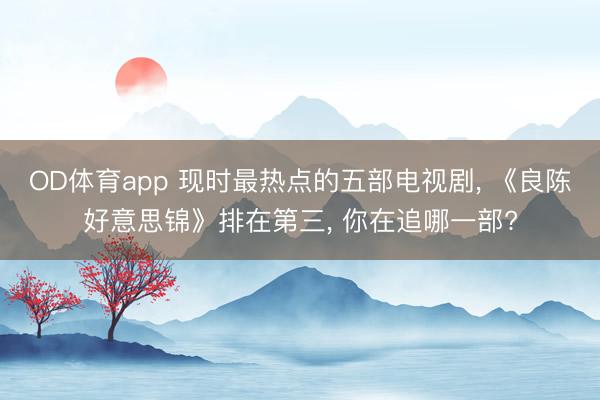 OD体育app 现时最热点的五部电视剧， 《良陈好意思锦》排在第三， 你在追哪一部?