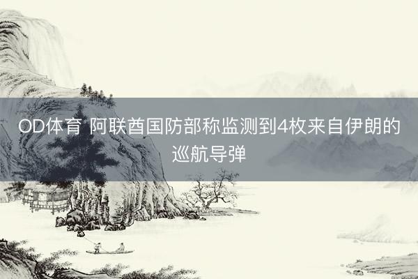 OD体育 阿联酋国防部称监测到4枚来自伊朗的巡航导弹