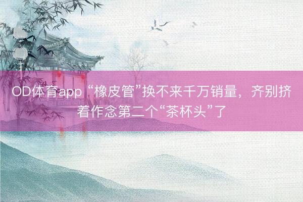 OD体育app “橡皮管”换不来千万销量，齐别挤着作念第二个“茶杯头”了